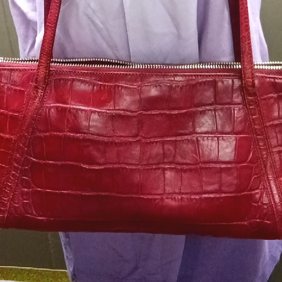 Monsac red snake embossed leather purse - Picture 3 of 11